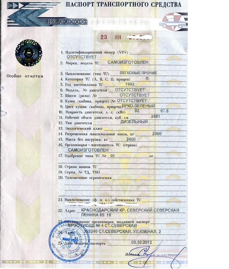 Зеленая карта тип транспортного средства