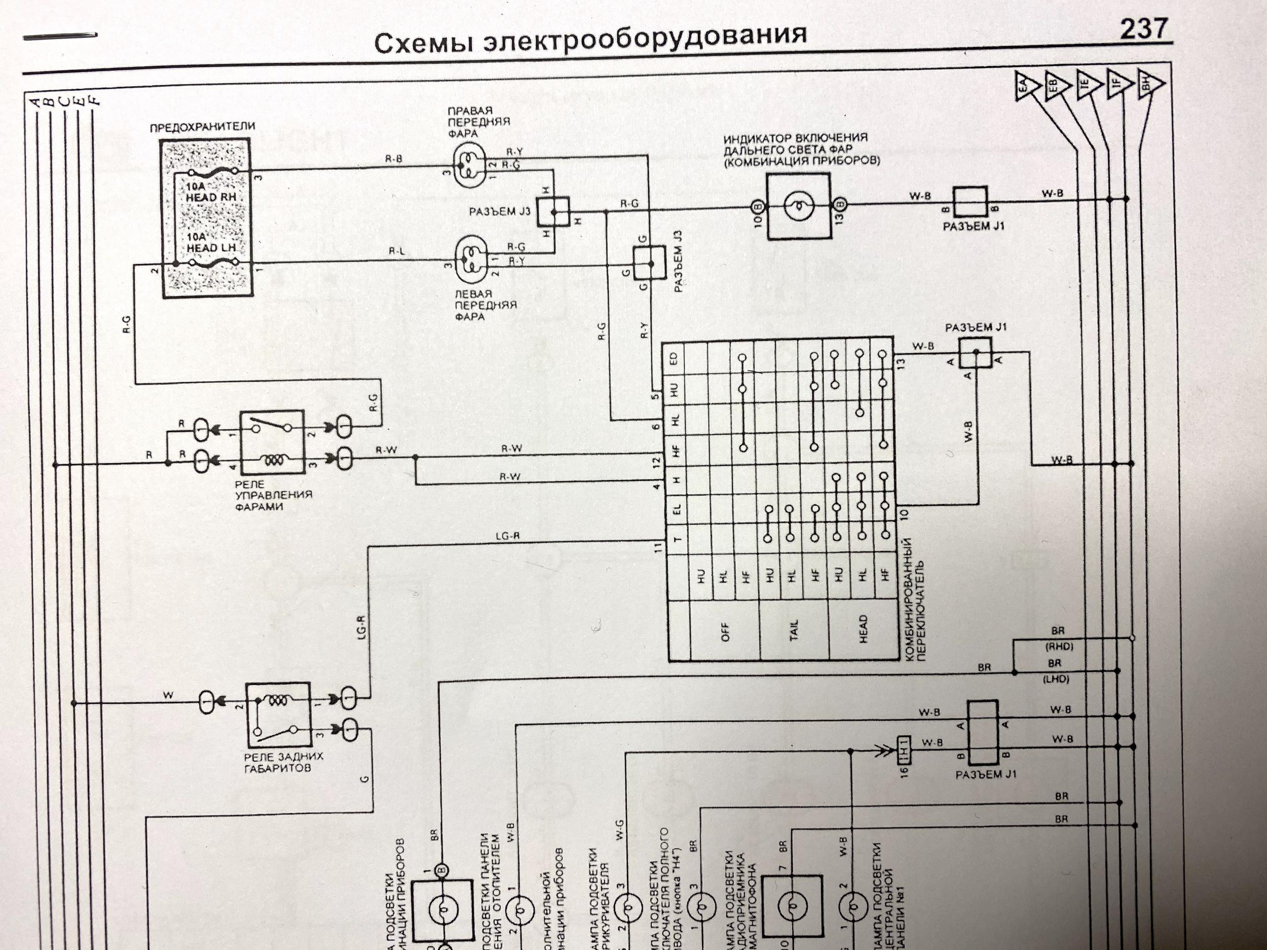 Схема электрооборудования прадо 120